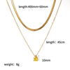 Wholesale Women's Light Luxury Style Colorful Zircon Stainless Steel Drop Shape Pendant Stacked Clavicle Chain Necklace With Pvd Furnace Vacuum Real Gold Plating