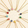 Wholesale Women's Light Luxury Style Colorful Zircon Stainless Steel Drop Shape Pendant Stacked Clavicle Chain Necklace With Pvd Furnace Vacuum Real Gold Plating