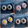 Wholesale Women's Light Luxury Style Copper Earrings With Geometric And Flower Patterns