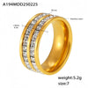 Wholesale Women's Light Luxury Style Doublelayer Zircon Ring Geometric 316L Stainless Steel 18K Gold Plated