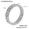 Wholesale Women's Light Luxury Style Doublelayer Zircon Ring Geometric 316L Stainless Steel 18K Gold Plated