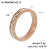 Wholesale Women's Light Luxury Style Doublelayer Zircon Ring Geometric 316L Stainless Steel 18K Gold Plated