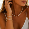 Wholesale Women's Light Luxury Style Electroplated Stainless Steel Colored Diamond Zircon Polished Necklace And Bracelet Accessories