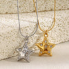 Wholesale Women's Light Luxury Style Electroplated Stainless Steel Fivepointed Star Necklace