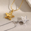 Wholesale Women's Light Luxury Style Electroplated Stainless Steel Fivepointed Star Necklace
