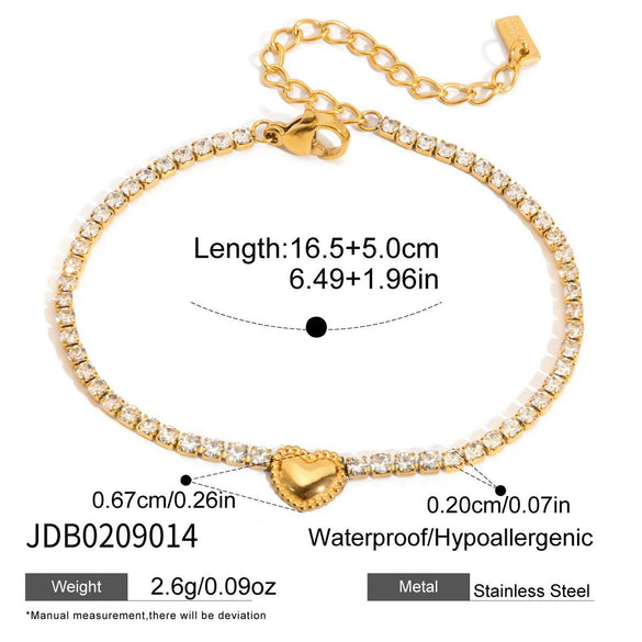 Wholesale Women's Light Luxury Style Electroplated Stainless Steel Flowershaped Drill Chain Bracelet Jewelry
