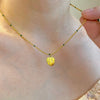 Wholesale Women's Light Luxury Style Electroplated Stainless Steel Leaf Pendant Ball Chain Necklace