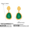 Wholesale Women's Light Luxury Style Faceted Teardropshaped Cat's Eye Stone Accessories Set With Stainless Steel Chain And Electroplating