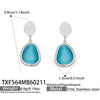 Wholesale Women's Light Luxury Style Faceted Teardropshaped Cat's Eye Stone Accessories Set With Stainless Steel Chain And Electroplating