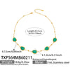 Wholesale Women's Light Luxury Style Faceted Teardropshaped Cat's Eye Stone Accessories Set With Stainless Steel Chain And Electroplating