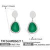 Wholesale Women's Light Luxury Style Faceted Teardropshaped Cat's Eye Stone Accessories Set With Stainless Steel Chain And Electroplating