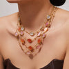Wholesale Women's Light Luxury Style Faceted Teardropshaped Cat's Eye Stone Accessories Set With Stainless Steel Chain And Electroplating