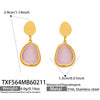Wholesale Women's Light Luxury Style Faceted Teardropshaped Cat's Eye Stone Accessories Set With Stainless Steel Chain And Electroplating