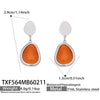 Wholesale Women's Light Luxury Style Faceted Teardropshaped Cat's Eye Stone Accessories Set With Stainless Steel Chain And Electroplating