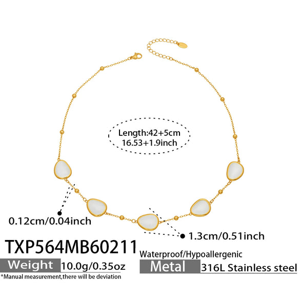 Wholesale Women's Light Luxury Style Faceted Teardropshaped Cat's Eye Stone Accessories Set With Stainless Steel Chain And Electroplating
