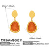 Wholesale Women's Light Luxury Style Faceted Teardropshaped Cat's Eye Stone Accessories Set With Stainless Steel Chain And Electroplating