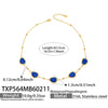 Wholesale Women's Light Luxury Style Faceted Teardropshaped Cat's Eye Stone Accessories Set With Stainless Steel Chain And Electroplating