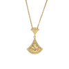 Wholesale Women's Light Luxury Style Fanshaped Lower Skirt Pattern Gold Plated Titanium Steel And Copper Inlaid With Zircon Cross Chain Necklace
