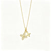 Wholesale Women's Light Luxury Style Flower Print Fourleaf Clover Pendant Titanium Steel Necklace With Zirconia Inlaid Copper Pendant And Oshaped Chain