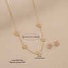 Wholesale Women's Light Luxury Style Flower Shape Real Gold Plated Stainless Steel Necklace Set