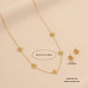 Wholesale Women's Light Luxury Style Flower Shape Real Gold Plated Stainless Steel Necklace Set