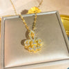 Wholesale Women's Light Luxury Style Flower Shape Titanium Steel Necklace With Zircon Inlay