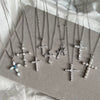 Wholesale Women's Light Luxury Style Geometric Cross S925 Sterling Silver Necklace With Electroplating