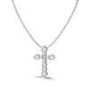 Wholesale Women's Light Luxury Style Geometric Cross S925 Sterling Silver Necklace With Electroplating