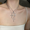 Wholesale Women's Light Luxury Style Geometric Cross S925 Sterling Silver Necklace With Electroplating