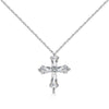Wholesale Women's Light Luxury Style Geometric Cross S925 Sterling Silver Necklace With Electroplating