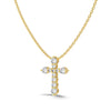 Wholesale Women's Light Luxury Style Geometric Cross S925 Sterling Silver Necklace With Electroplating