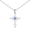 Wholesale Women's Light Luxury Style Geometric Cross S925 Sterling Silver Necklace With Electroplating