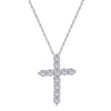 Wholesale Women's Light Luxury Style Geometric Cross S925 Sterling Silver Necklace With Electroplating