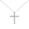 Wholesale Women's Light Luxury Style Geometric Cross S925 Sterling Silver Necklace With Electroplating