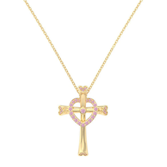 Wholesale Women's Light Luxury Style Geometric Cross S925 Sterling Silver Necklace With Electroplating