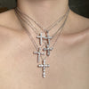 Wholesale Women's Light Luxury Style Geometric Cross S925 Sterling Silver Necklace With Electroplating