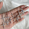 Wholesale Women's Light Luxury Style Geometric Cross S925 Sterling Silver Necklace With Electroplating