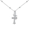 Wholesale Women's Light Luxury Style Geometric Cross S925 Sterling Silver Necklace With Electroplating