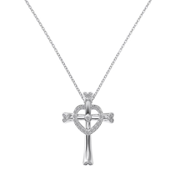 Wholesale Women's Light Luxury Style Geometric Cross S925 Sterling Silver Necklace With Electroplating