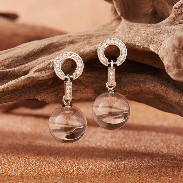 Wholesale Women's Light Luxury Style Geometric Crystal Earrings S925 Sterling Silver Set With Crystals