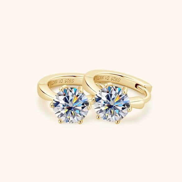 Wholesale Women's Light Luxury Style Geometric Moissanite Earrings In S925 Silver With Electroplating