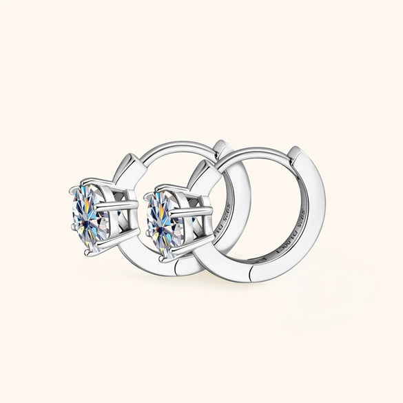 Wholesale Women's Light Luxury Style Geometric Moissanite Earrings In S925 Silver With Electroplating
