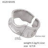 Wholesale Women's Light Luxury Style Geometric Stainless Steel Electroplated Embossed Irregular Pleated Open Ring