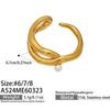 Wholesale Women's Light Luxury Style Geometric Stainless Steel 18K Gold Plated Index Finger Ring Set