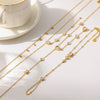 Wholesale Women's Light Luxury Style Geometric Stainless Steel Necklace And Bracelet Jewelry Set With Multiple Zircon Stones And Pvd Furnace Vacuum Real Gold Plating