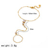 Wholesale Women's Light Luxury Style Geometric Stainless Steel Necklace And Bracelet Jewelry Set With Multiple Zircon Stones And Pvd Furnace Vacuum Real Gold Plating