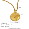 Wholesale Women's Light Luxury Style Geometric Stainless Steel Vacuum Plated In Furnace Coin Sun Side Chain Necklace