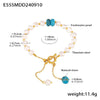 Wholesale Women's Light Luxury Style Geometric Titanium Steel Freshwater Pearl Natural Stone Bracelet With Electroplating Design And Tassel Ot Buckle