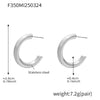 Wholesale Women's Light Luxury Style Geometric Ushaped Cshaped Stainless Steel Electroplated Earrings