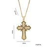 Wholesale Women's Light Luxury Style Gold Plated Copper Zircon Inlaid Cross Pendant Necklace With O Word Chain